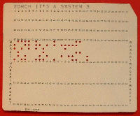 A System 3 punch card